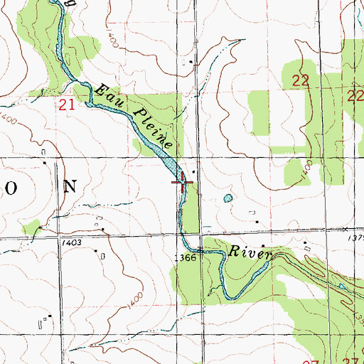 Topographic Map of Abbotsford Pond, WI