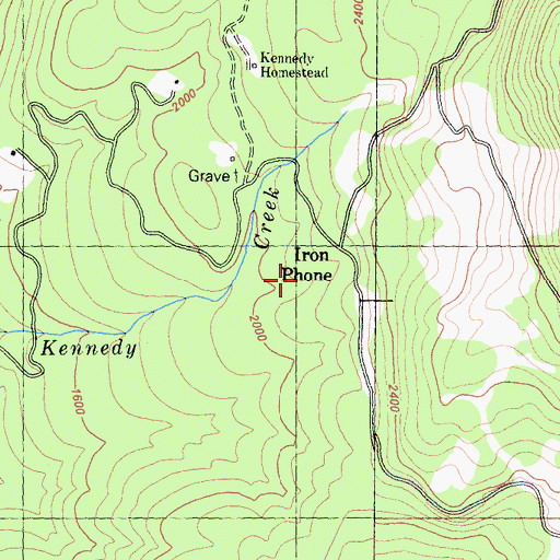 Topographic Map of Iron Phone, CA