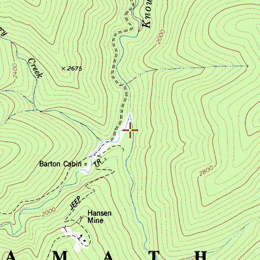 Topographic Map of Tryer Mine, CA