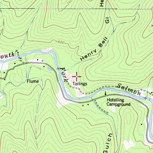 Topographic Map of Negro Hill Mine, CA
