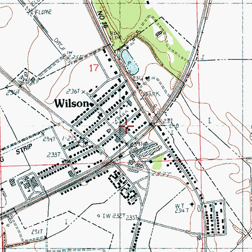 Topographic Map of Wilson Post Office, AR
