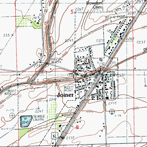 Topographic Map of Joiner Post Office, AR