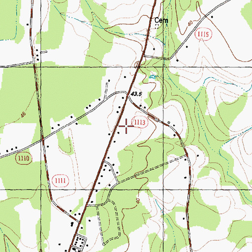 Topographic Map of Pink Hill Post Office, NC