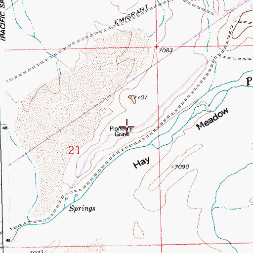 Topographic Map of Charlotte Dansie Memorial Gravesite, WY