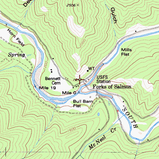 Topographic Map of United States Forest Service Station, CA