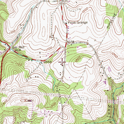 Topographic Map of Pangburn Family Cemetery, PA
