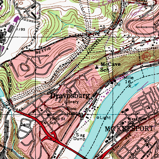 Topographic Map of Saint John Lutheran Cemetery, PA