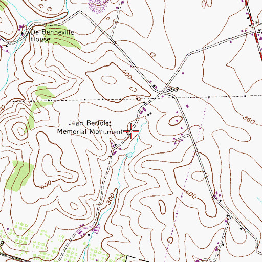 Topographic Map of Bertolet Cemetery, PA
