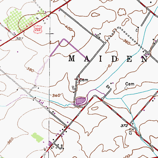 Topographic Map of Rothermel Burial Ground, PA