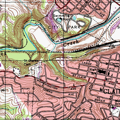 Topographic Map of Clairton Police Department, PA