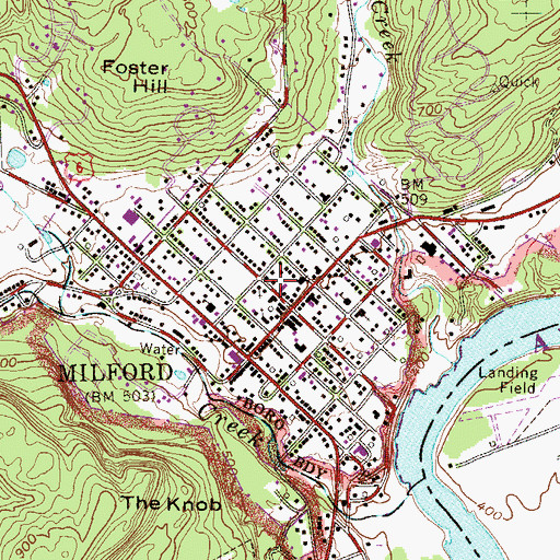 Topographic Map of Milford Borough Police Department, PA