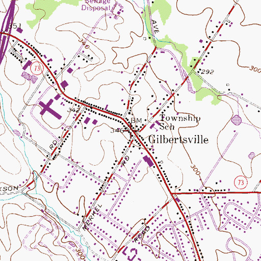 Topographic Map of Douglass Township Police Department, PA