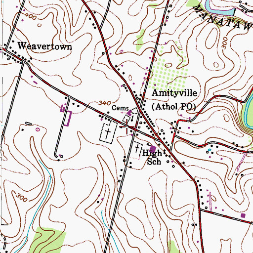 Topographic Map of Amity Township Police Department, PA
