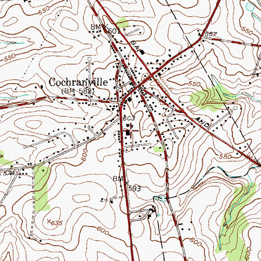Topographic Map of West Fallowfield Township Police Department, PA