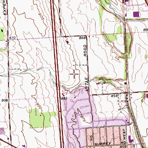 Topographic Map of Brook Park North, OH
