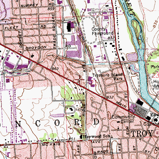 Topographic Map of Broad Acres, OH