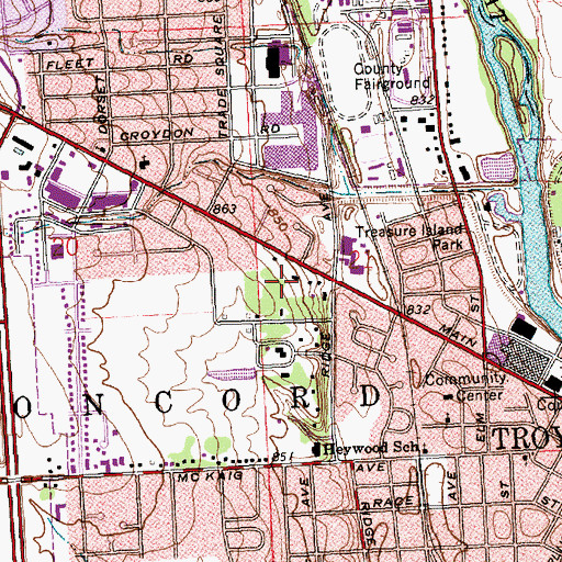 Topographic Map of Ridgewood Colony, OH