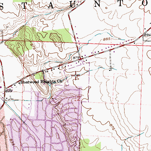 Topographic Map of Hunters Run, OH