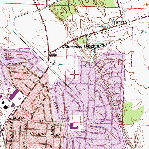 Topographic Map of Northbrook, OH