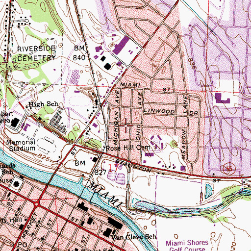 Topographic Map of Culbertson Heights, OH