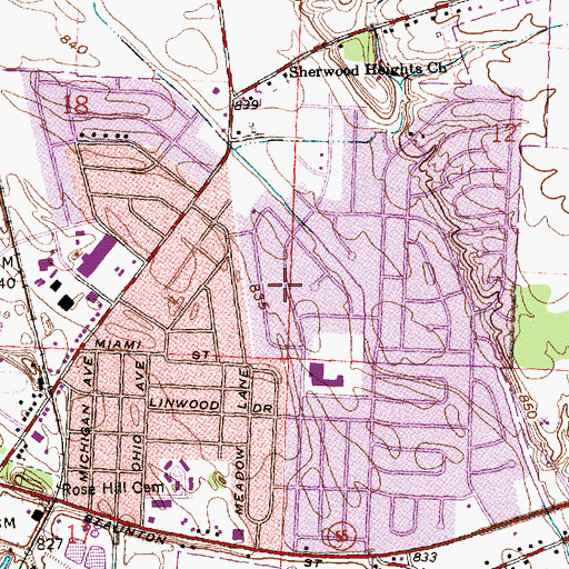 Topographic Map of Stony Ridge, OH