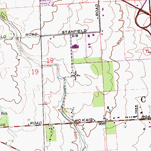 Topographic Map of Laurel Creek, OH