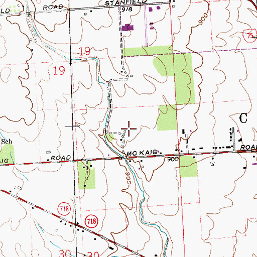Topographic Map of Stanfield Place, OH