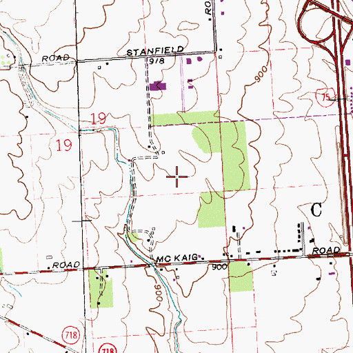 Topographic Map of Cobblestone Pointe, OH