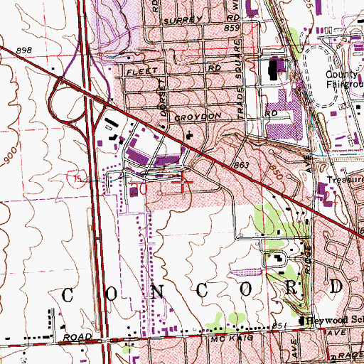 Topographic Map of Southbrook, OH