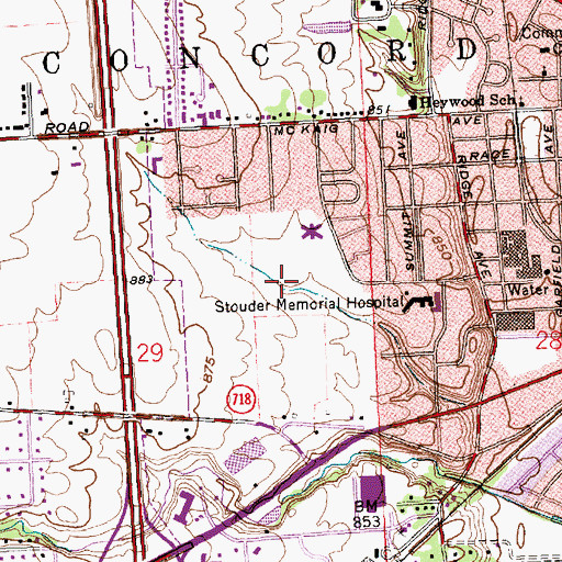 Topographic Map of Oakmont Creek, OH