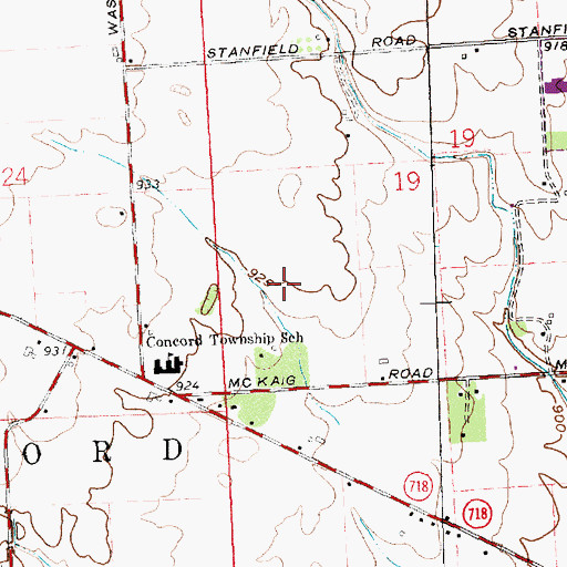 Topographic Map of Stonebridge, OH