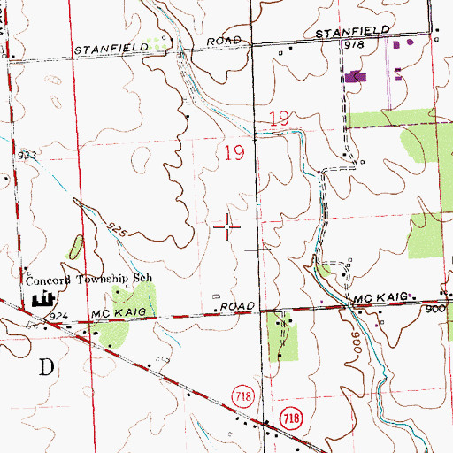 Topographic Map of Willowcreek, OH