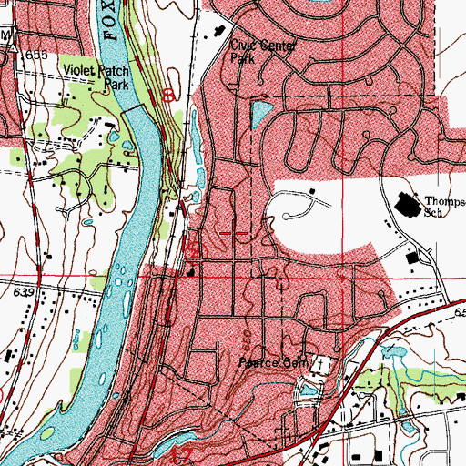 Topographic Map of Cedar Glen, IL
