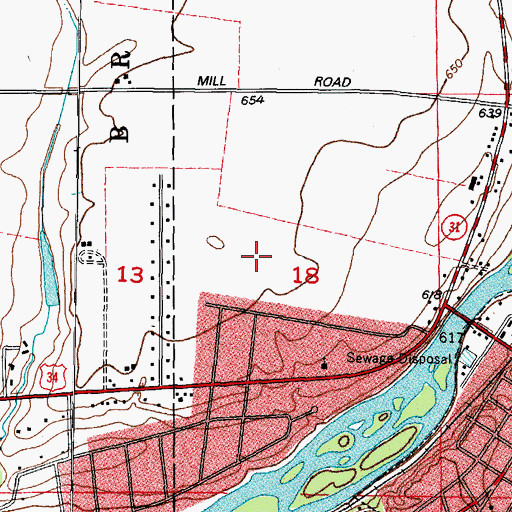 Topographic Map of Oswego Village Square, IL