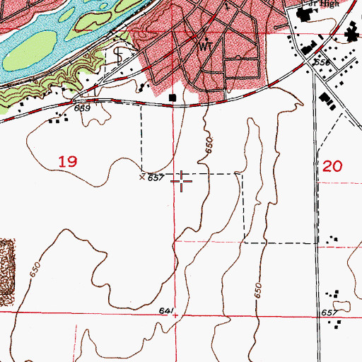 Topographic Map of Lakeview Estates West, IL