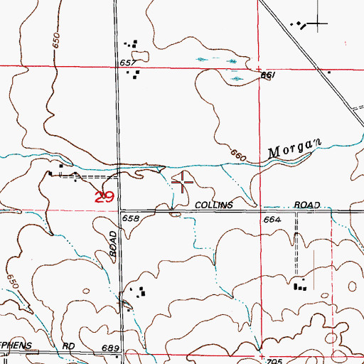 Topographic Map of Morgan Crossing, IL