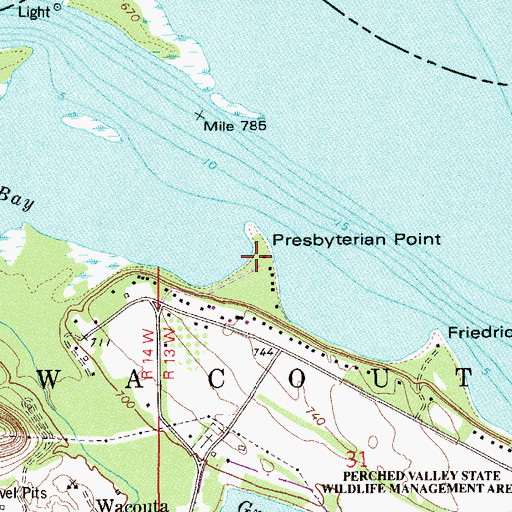 Topographic Map of Presbyterian Point, MN