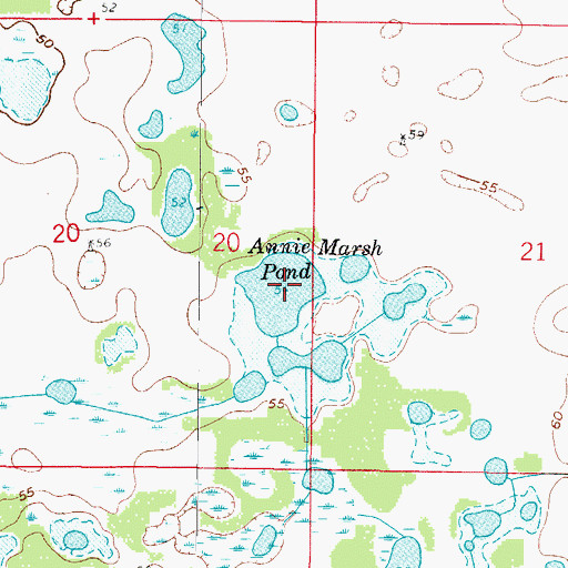 Topographic Map of Annie Marsh Pond, FL