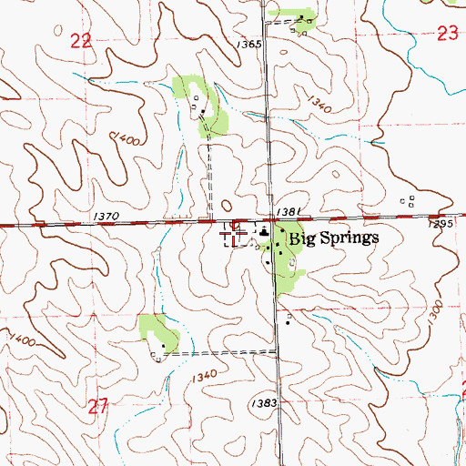 Topographic Map of Big Springs Cemetery, SD