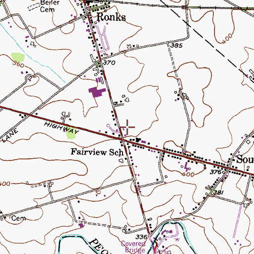 Topographic Map of Ronks Post Office, PA