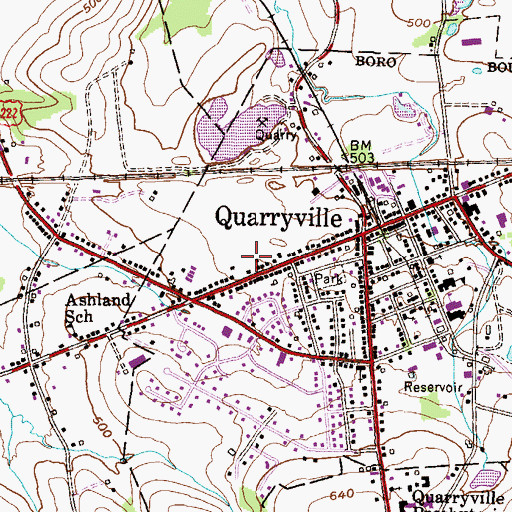 Topographic Map of Quarryville Post Office, PA