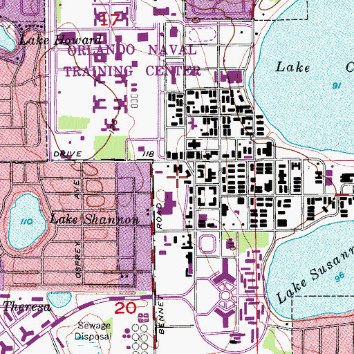 Topographic Map of Audubon Park Elementary School, FL