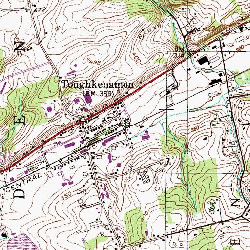 Topographic Map of Toughkenamon Post Office, PA