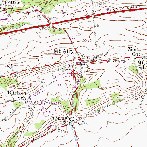 Topographic Map of Middle Creek Search and Rescue Station 94, PA