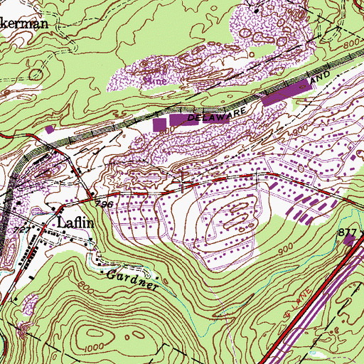 Topographic Map of Laflin Borough Police Department, PA