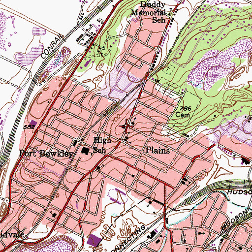 Topographic Map of Plains Township Police Department, PA
