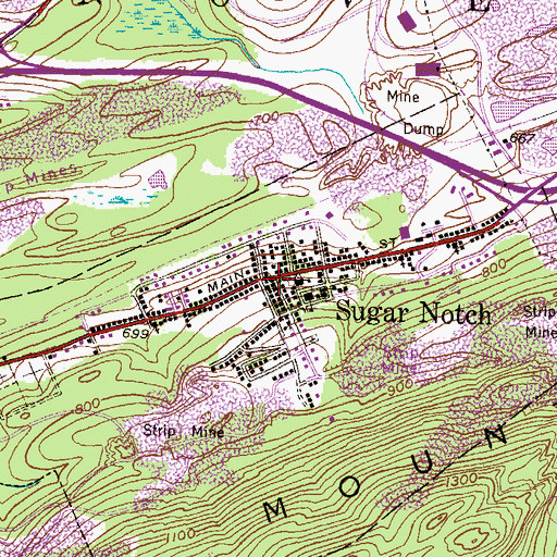 Topographic Map of Sugar Notch Borough Police Department, PA