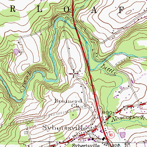Topographic Map of Sugarloaf Township Police Department, PA