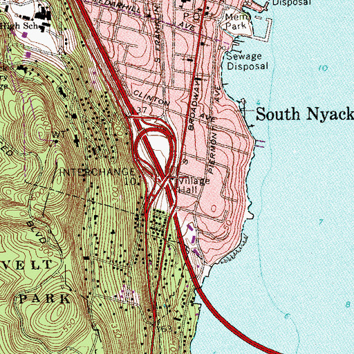 Topographic Map of South Nyack Police Department, NY