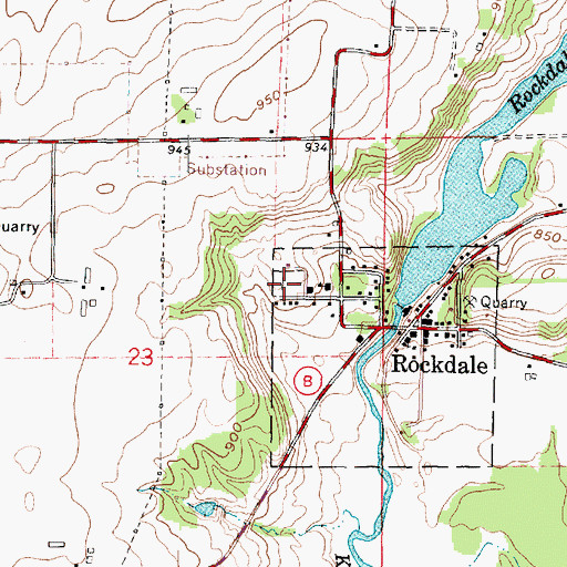 Topographic Map of Rockdale Lutheran Church Cemetery, WI